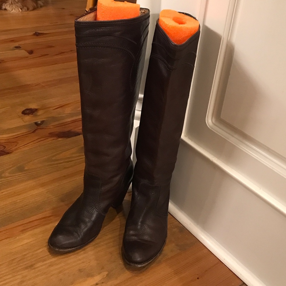 Frye Rich Brown Leather Tall Boots 8.5B